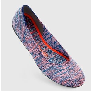 Rothy’s Turquoise Melange Blue Pink Teal Neon Flats - Size 10.5